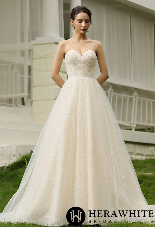 Sequins Princess Lace Wedding Dress - Wäre Rare