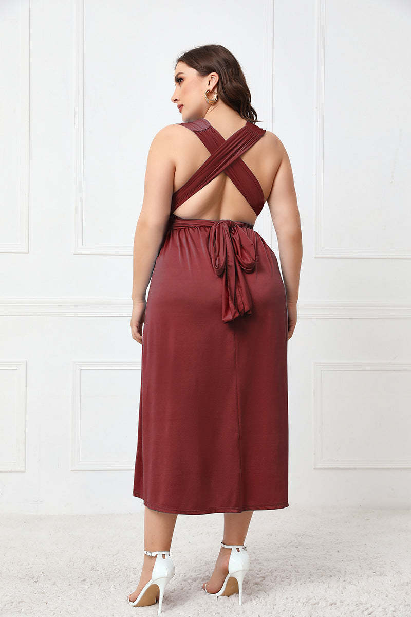 Plus Size Tied Aline Midi Dress