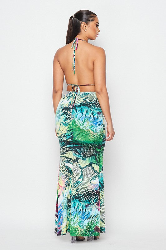 Two Piece Strappy Maxi Dress - Wäre Rare