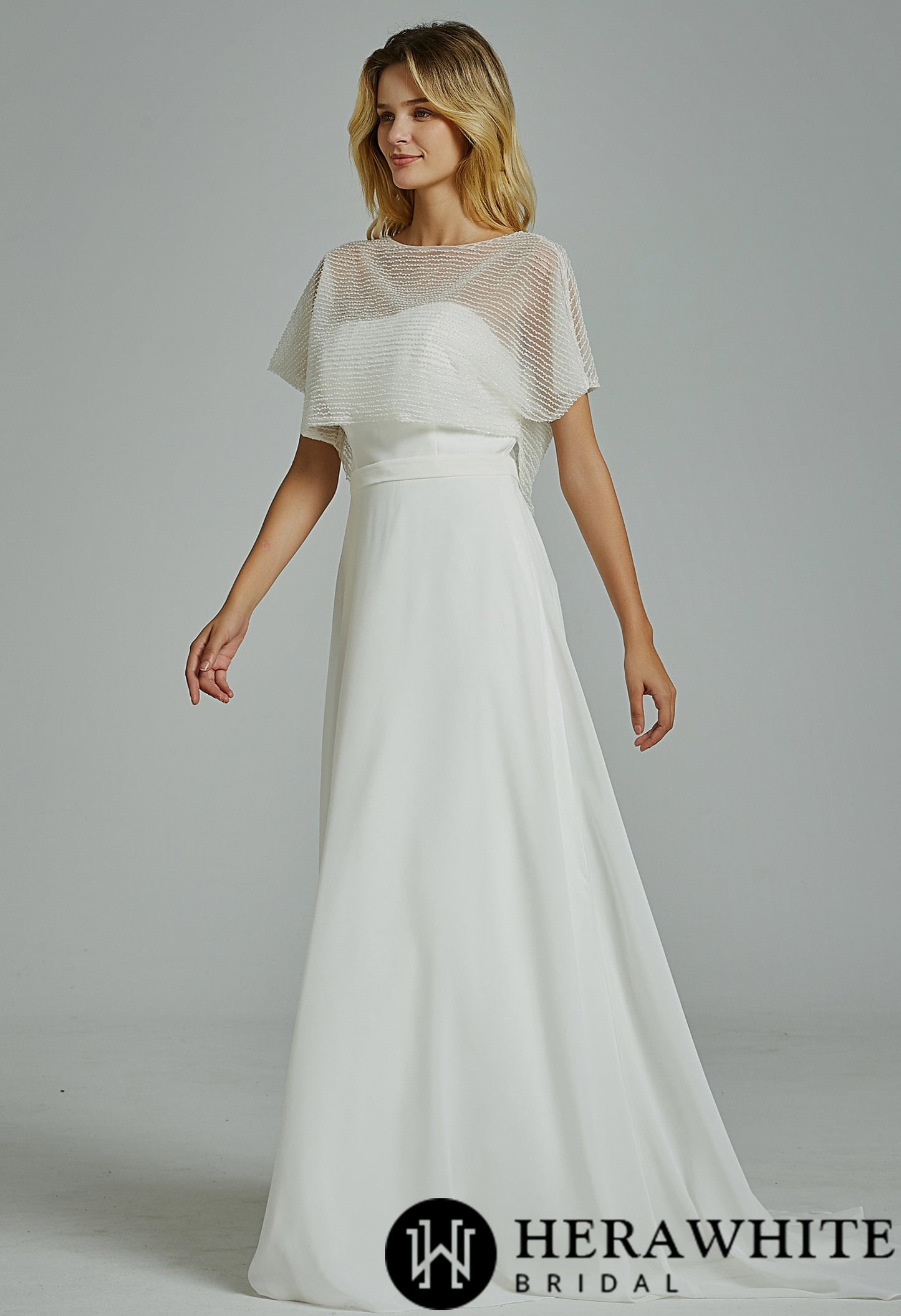 Chic Strapless A-Line Wedding Dress With Beading Separate Jacket - Wäre Rare