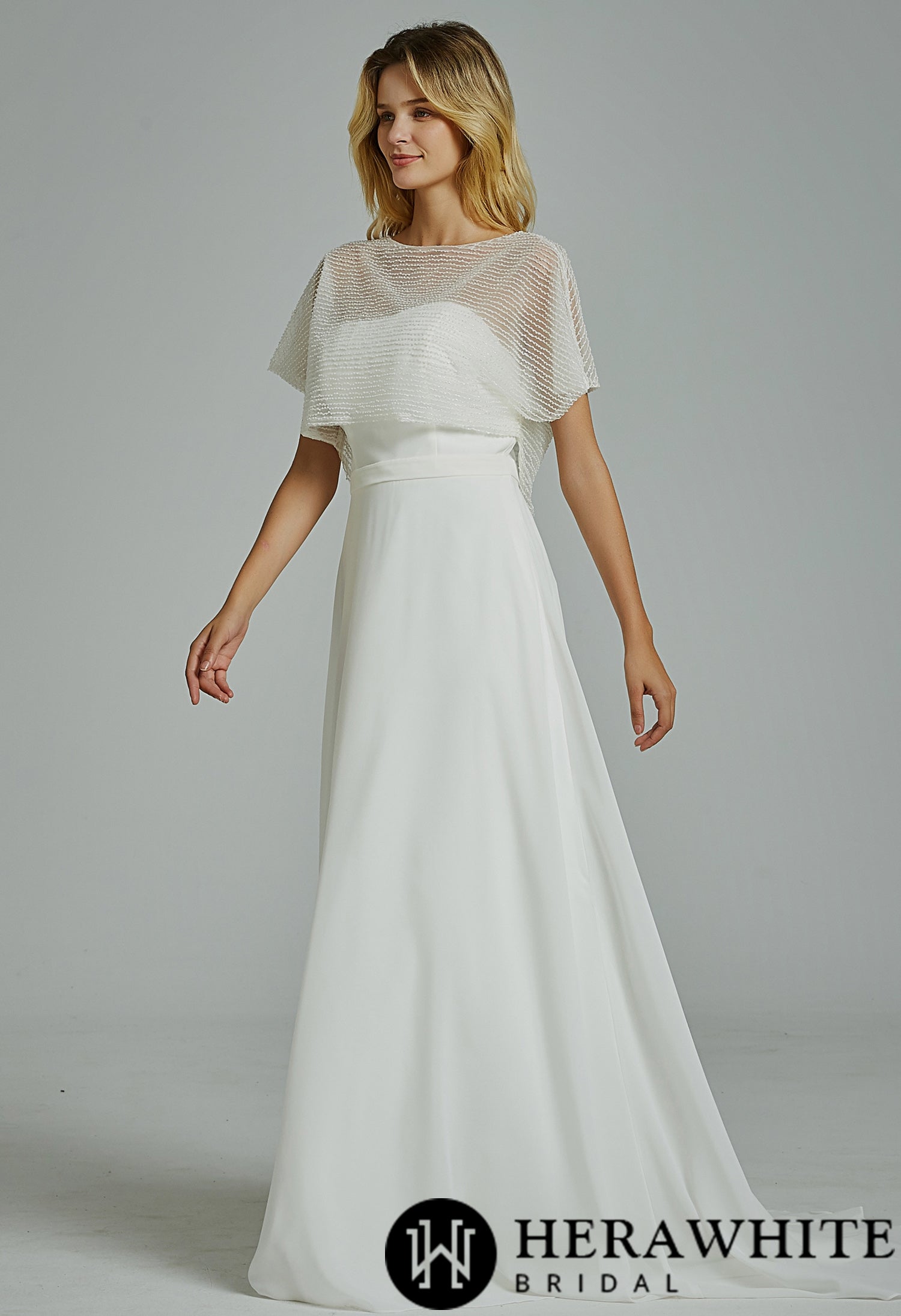 Chic Strapless A-Line Wedding Dress With Beading Separate Jacket - Wäre Rare