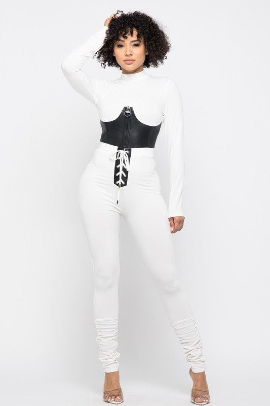 Leather Corset Jumpsuit - Wäre Rare