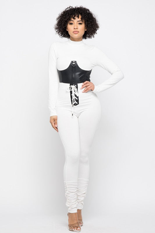 Leather Corset Jumpsuit - Wäre Rare