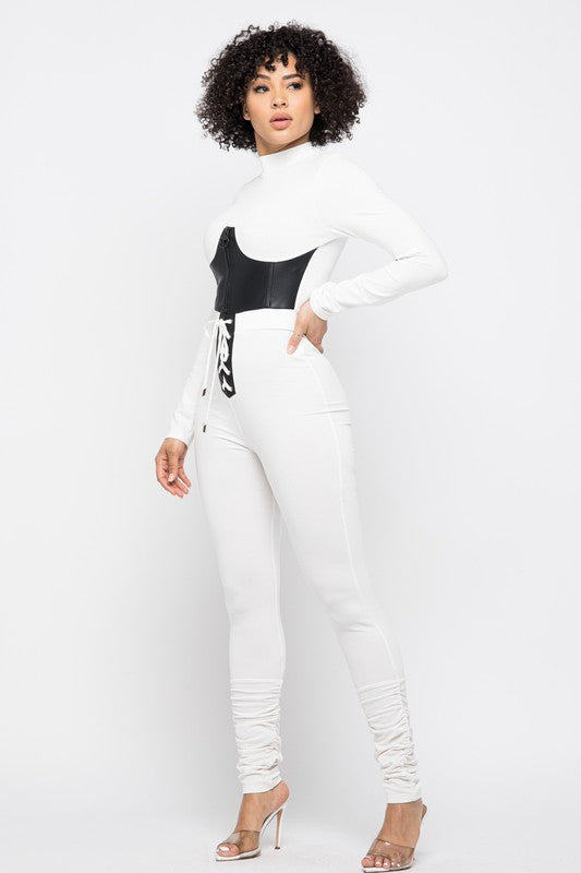 Leather Corset Jumpsuit - Wäre Rare