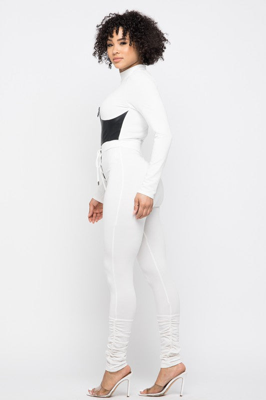 Leather Corset Jumpsuit - Wäre Rare