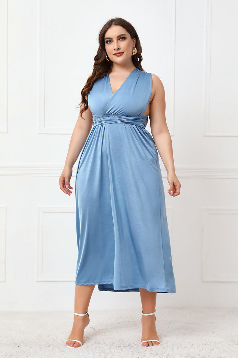 Plus Size Tied Aline Midi Dress