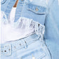 Distressed Denim Jacket with Frayed Hem Wäre Rare Trend