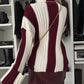 Striped Turtleneck Dropped Shoulder Sweater Trendsi