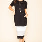 COLOR BLOCK CALF LENGTH DRESS Wäre Rare Fashion