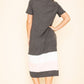 COLOR BLOCK CALF LENGTH DRESS Wäre Rare Fashion