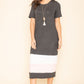 COLOR BLOCK CALF LENGTH DRESS Wäre Rare Fashion