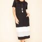 COLOR BLOCK CALF LENGTH DRESS Wäre Rare Fashion