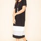 COLOR BLOCK CALF LENGTH DRESS Wäre Rare Fashion