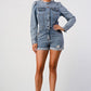 LONG SLEEVE DENIM ROMPER Athina