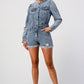 LONG SLEEVE DENIM ROMPER Athina