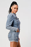 LONG SLEEVE DENIM ROMPER Athina