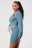 Denim top and skirt set Athina