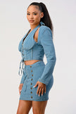 Denim top and skirt set Athina