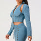 Denim top and skirt set Athina