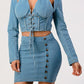 Denim top and skirt set Athina