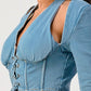 Denim top and skirt set Athina