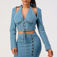 Denim top and skirt set Athina
