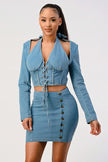 Denim top and skirt set Athina