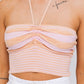 Halter Neck Sweater Crop Top LE LIS