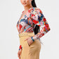 Kimono chiffon multi print long sleeve romper Athina