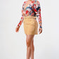 Kimono chiffon multi print long sleeve romper Athina