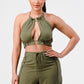 OLIVE CROPPED SHORT SET Wäre Rare Fashion