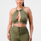 OLIVE CROPPED SHORT SET Wäre Rare Fashion