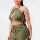 OLIVE CROPPED SHORT SET Wäre Rare Fashion