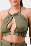 OLIVE CROPPED SHORT SET Wäre Rare Fashion