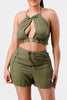 OLIVE CROPPED SHORT SET Wäre Rare Fashion
