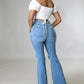 Knee Rip Flare Jean in Medium Wash Wäre Rare Fashion
