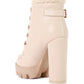 PINES Faux Leather Fur Collared Ankle Boots Wäre Rare Fashion
