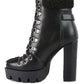 PINES Faux Leather Fur Collared Ankle Boots Wäre Rare Fashion