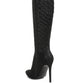 Tinkles Quilted High Heeled Calf Boots Wäre Rare Fashion