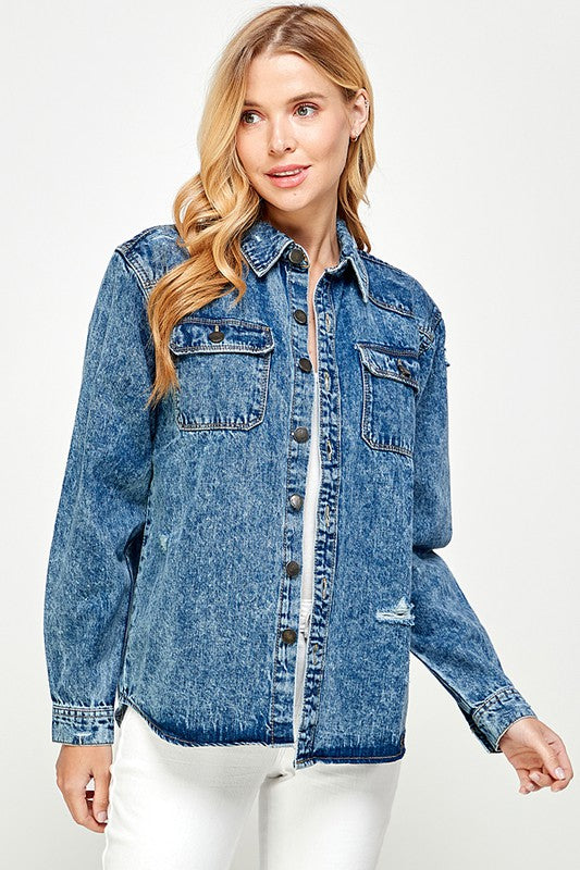 Women's Distressed Denim Shirts Wäre Rare Fashion