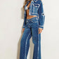 Crossed Low Rise Hand Blush Painting Wide Jeans Wäre Rare Fashion