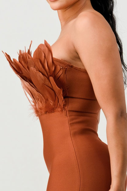 FEATHERED COCKTAIL DRESS