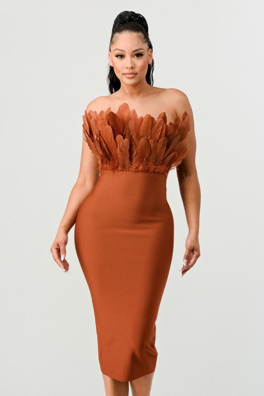 FEATHERED COCKTAIL DRESS