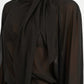 CONTRASTED SHEER TOP WITH SCARF DETAIL Wäre Rare Fashion