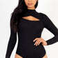 Front Cutout Long Sleeve Bodysuit Wäre Rare Fashion