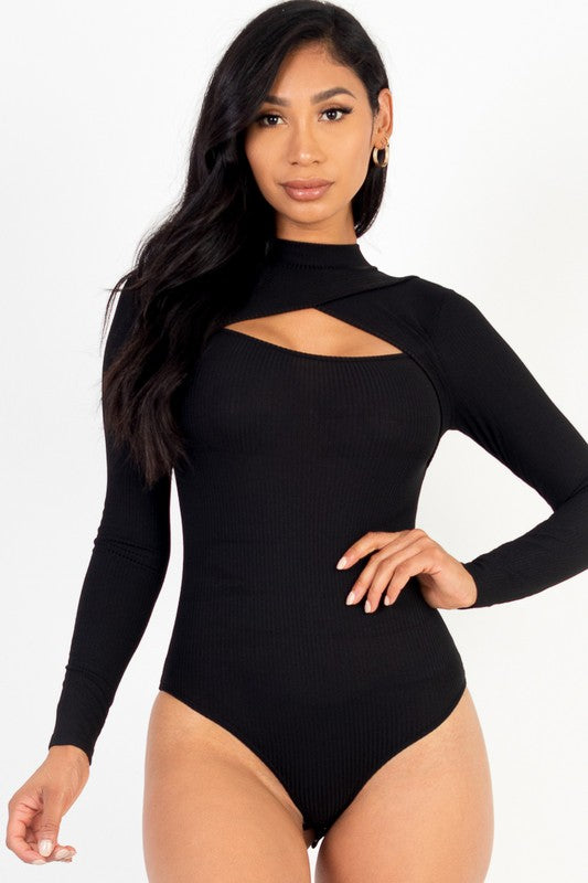 Front Cutout Long Sleeve Bodysuit Wäre Rare Fashion