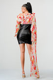 FLORAL LEATHER MINI DRESS Wäre Rare Fashion