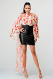 FLORAL LEATHER MINI DRESS Wäre Rare Fashion