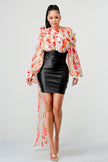 FLORAL LEATHER MINI DRESS Wäre Rare Fashion