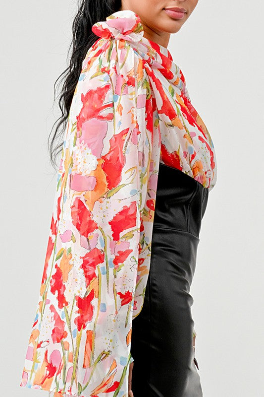 FLORAL LEATHER MINI DRESS Wäre Rare Fashion